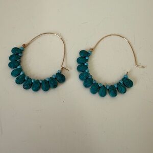 Blue hoop earrings